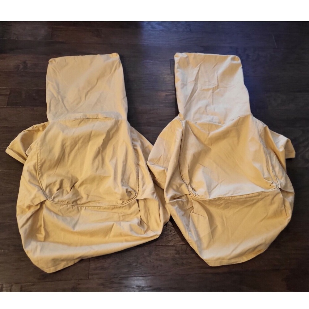 2 Ballard Designs Parsons Slipcover Yellow 100% Cotton Chair Custom Style Cover